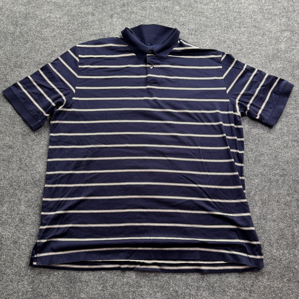 Polo Golf Ralph Lauren Polo Shirt Mens XL Navy Blue Striped Short Sleeve Knit